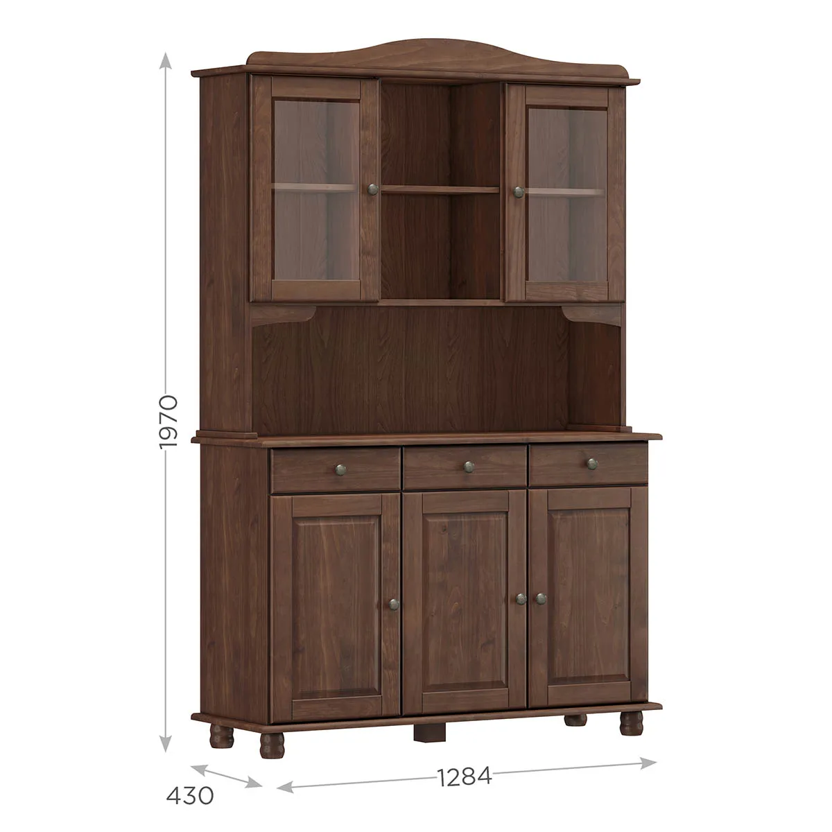 GUARDA LOUÇA CRISTALEIRA BRASIL 5 PORTAS 03 GAVETAS