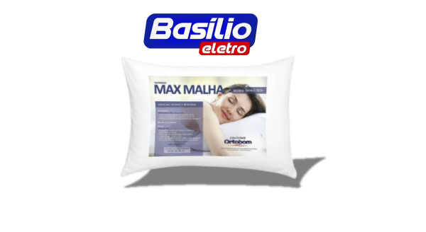 Travesseiro Max Malha – Branco – 20x70x50cm – Ortobom Colchões