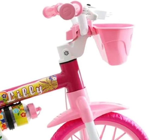 BICICLETA ARO 12 FEM FLOWER LILLY – ROSA/BRANCO