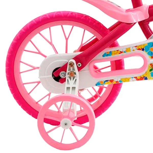 BICICLETA ARO 12 FEM FLOWER LILLY – ROSA/BRANCO