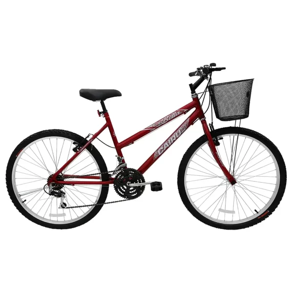 BICICLETA ARO 26 21M BELLA C/CESTAO VERMELHA