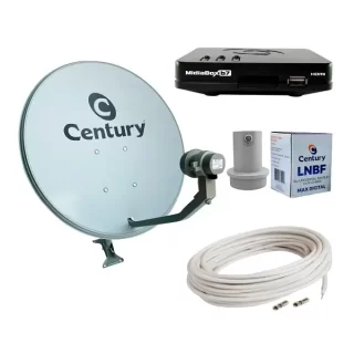 Kit Antena Parabólica 90cm + Receptor Digital Media Box B7