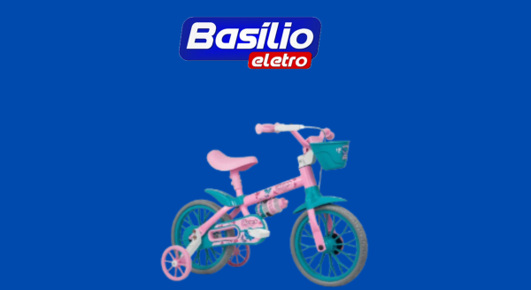 Bicicleta Infantil Aro 12 Nathor Charm – Rosa com Rodinhas e Cesta