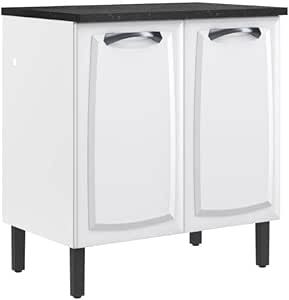 Balcão de Cozinha Itatiaia em Aço 2 Portas Branco New Premium