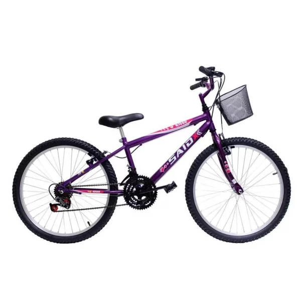 Bicicleta Aro 24 com Cestinha – Violeta