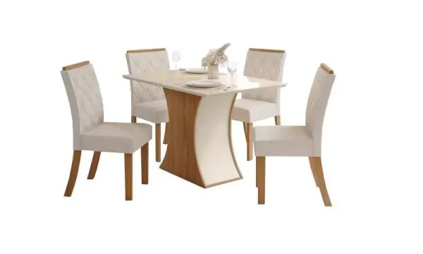 MESA LUIZA 4 CADEIRAS CARINA HENN 1.200MM