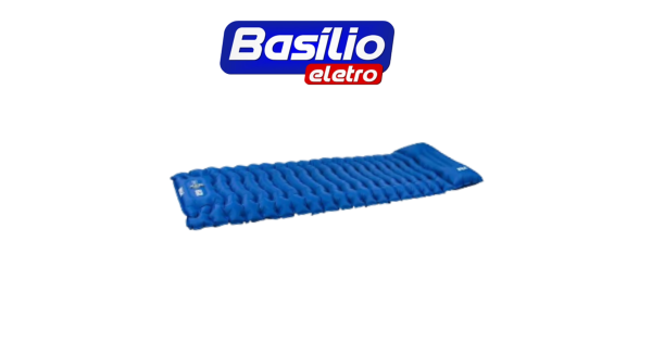 Colchão Inflável Solteiro Ultra Leve C/ Inflador Azul Kala