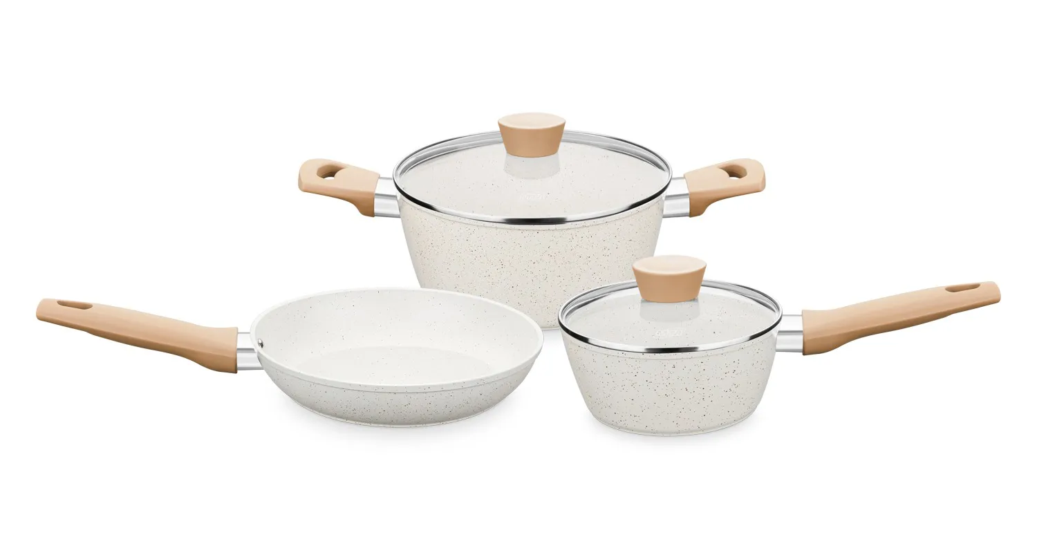 CONJUNTO DE PANELAS CARMELA VANILA 3 PEÇAS