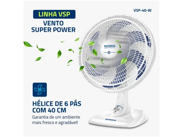 VENTILADOR MONDIAL 40 CM MESA BRANCO