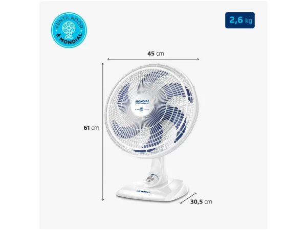 VENTILADOR MONDIAL 40 CM MESA BRANCO