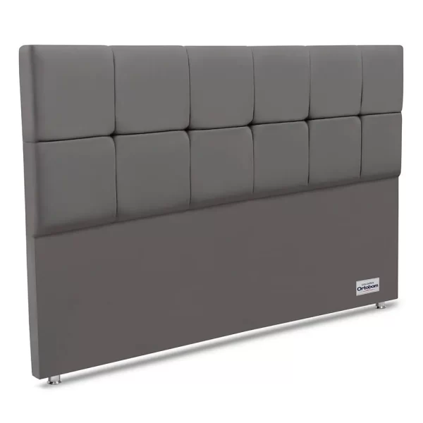 CABECEIRA QUENN PIAVE VELUDO CINZA 12X125X160cm