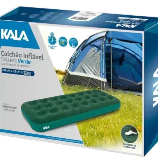 COLCHAO INFLAVEL AR SOLTEIRO COM BOMBA PE VERDE KALA