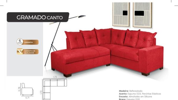 ESTOFADO GRAMADO 2+3 LUGARES DISPONIVEL SOMENTE NA COR PRETO, CASTOR, MAROM