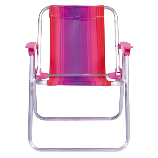 Cadeira Infantil de Praia Alta Alumínio Rosa