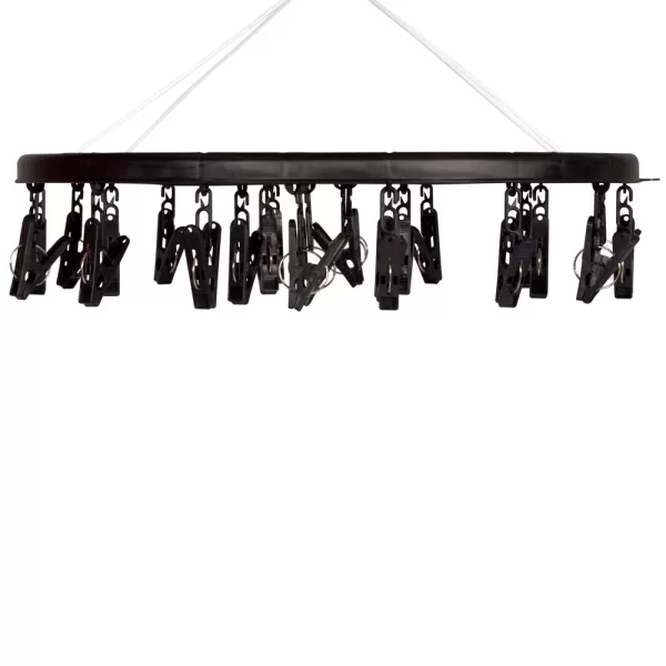 Mini-varal Oval 24 Prendedores Preto