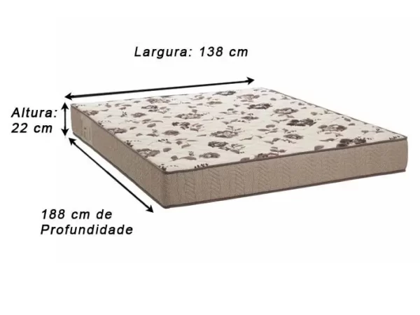 COLCHÃO CASAL PHYSICAL MEGA RESISTENTE 22X188X138