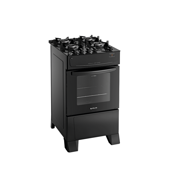 FOGAO GAS 4 BOCAS MONACO TOP GLASS PRETO