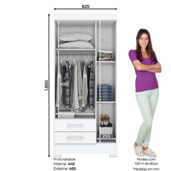 ROUPEIRO BE16-66 03 PORTAS COM PÉS BRANCO