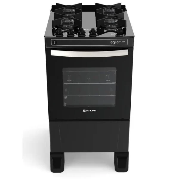 FOGÃO GAS 4 BOCAS AGILE GLASS PRETO