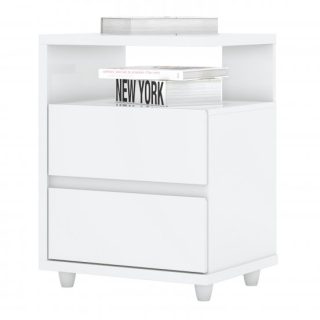 MESA DE CABECEIRA CAMPECHE 02 GAVETAS BRANCO