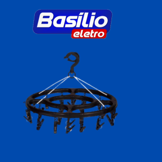 Mini-varal Oval 24 Prendedores Preto