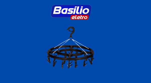 Mini-varal Oval 24 Prendedores Preto