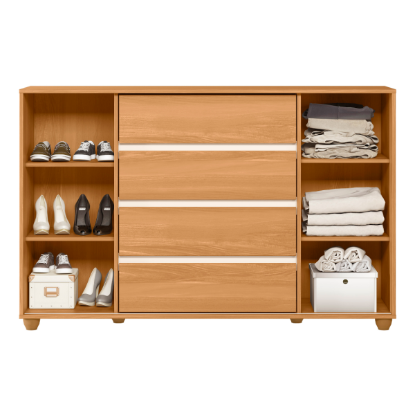 COMODA EVIDENZA CARVALHO/GRIFE OFF WHITE (FLEX)