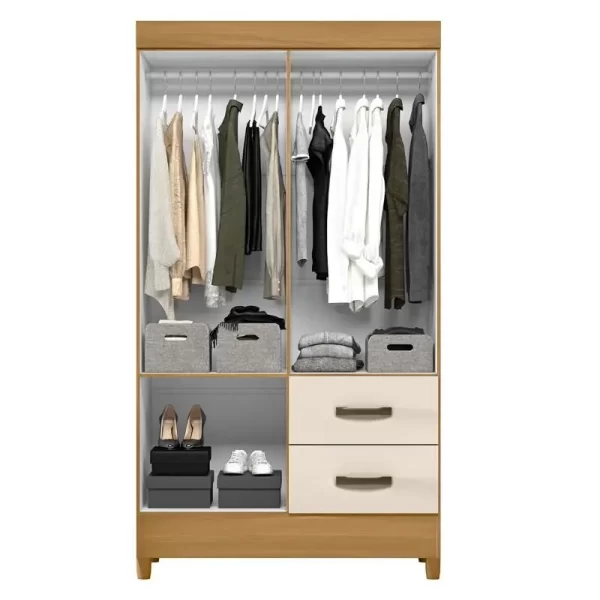 GUARDA ROUPA MOBI 4 PTS CARVALHO GRIFE/OFF WHITE