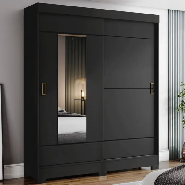 ROUPEIRO B66-157 02 PORTAS DESLIZANTES PRETO