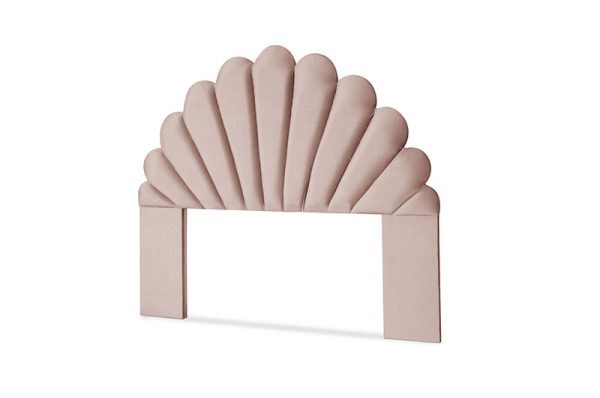 Cabeceira Solteiro Pétalas Luxo Estofada – Veludo Rose