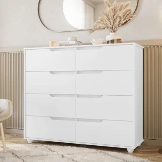 COMODA DOBLE BRANCO FOSCO LISO/NATURE (FLEX)