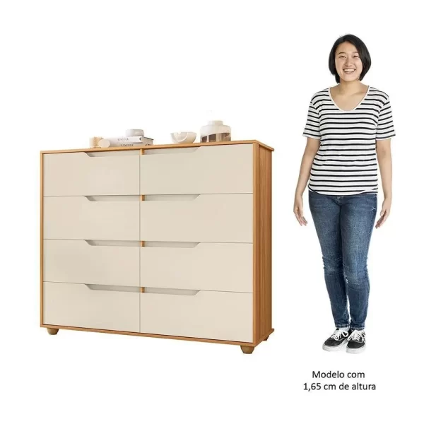 Comoda Doble Carvalho Grife/Off White (Flex)