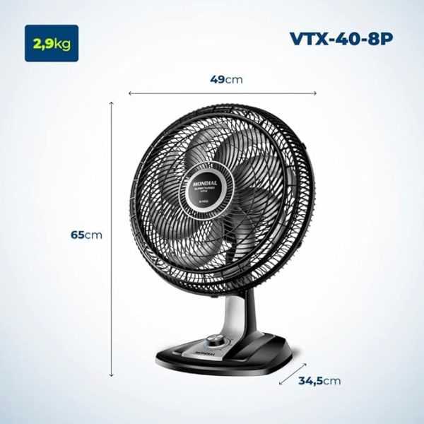 VENTILADOR MONDIAL 40CM NVT-40-8P-B 127V/60Hz