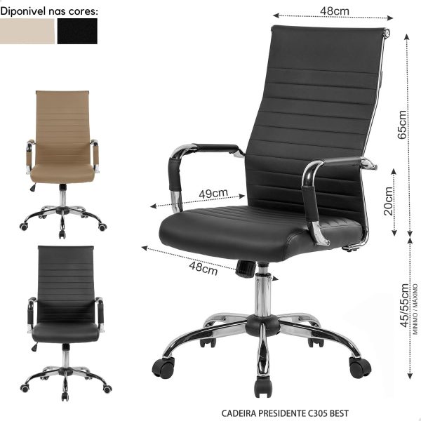 CADEIRA PRESIDENTE BEST-C305 BEGE