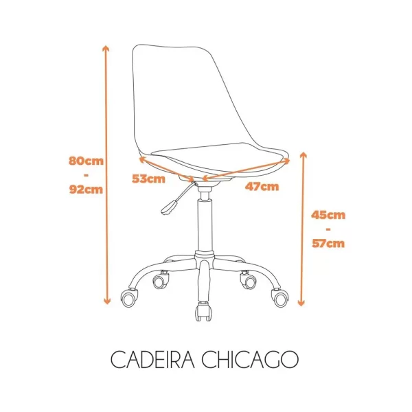 CADEIRA SECRETARIA EAMES C50 PRETO