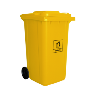 COLETORA PLASTICA 240L. C/ RODAS (MOD. EUROPEU) AMERELA – NOBRE