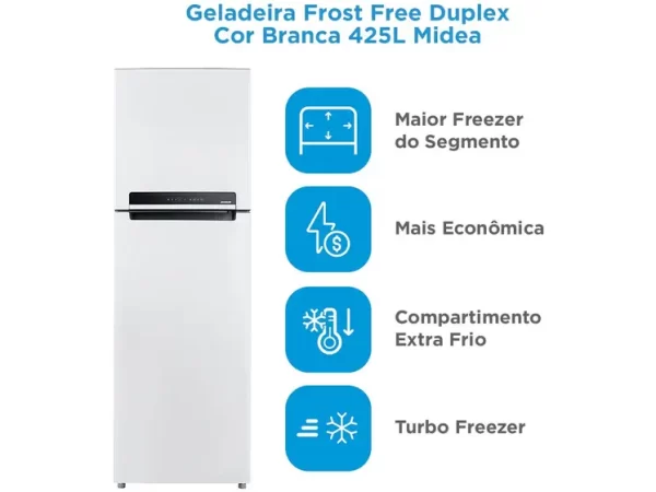 GELADEIRA MIDEA 425L 2P FROST FREE