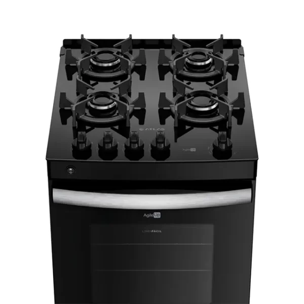 FOGAO GAS 4Q AGILE GLASS PRETO
