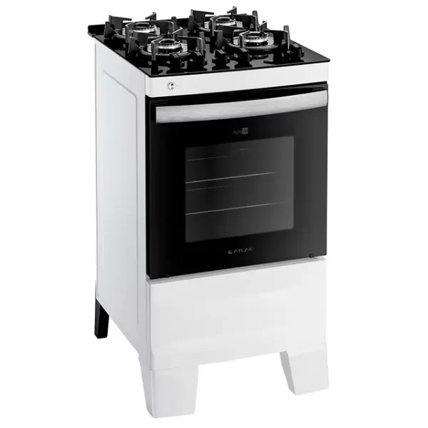FOGAO GAS 4Q AGILE GLASS BRANCO