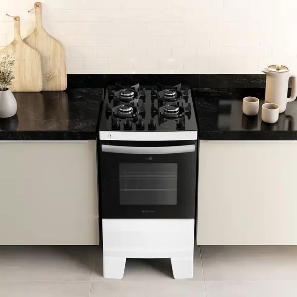 FOGAO GAS 4Q AGILE GLASS BRANCO