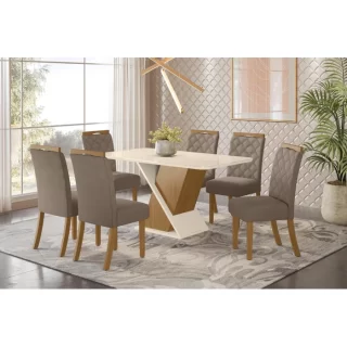 MESA SOLUS 1600m CANTO ARREDON c/ VIDRO NATURE/OFF WHITE SC27-127