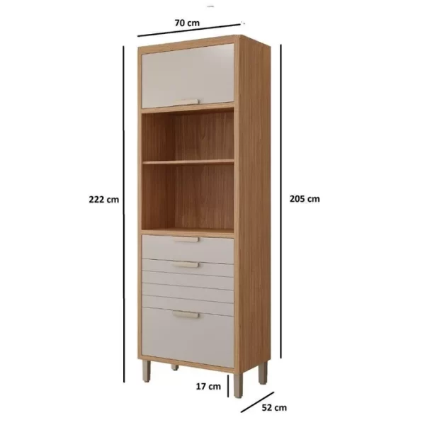 TORRE QUENTE ELOISE 70CM 2 FORNOS 2PT BASCULANTE 2GAV-FREIJO/OFF WHITE
