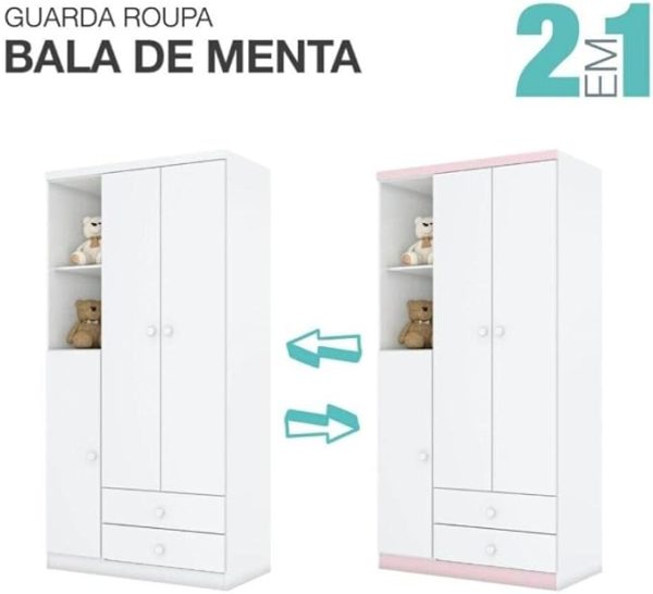 ROUPEIRO BALA DE MENTA 3 PORTAS BRANCO IA110-66