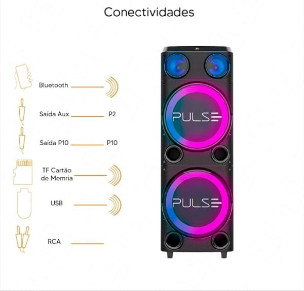 PULSE CAIXA DE SOM TORRE DOUBLE 12 POL. 2300W BT