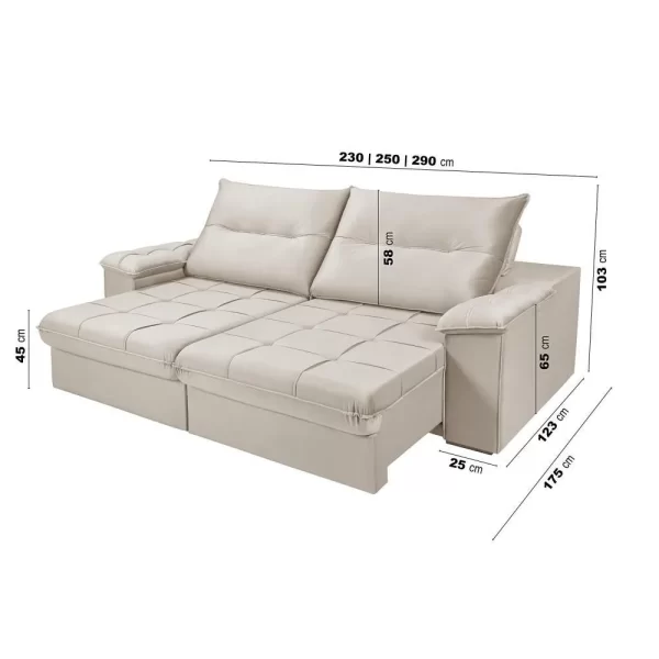 SOFÁ DALLAS PLUS MOD 0.90 BRANCO A A170