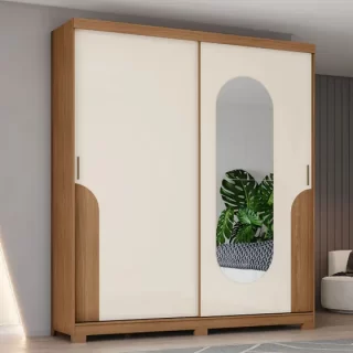 ROUPEIRO TALLES 02 PORTAS DESLIZANTE NATURE/OFF WHITE D335-127