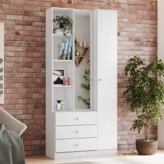 ROUPEIRO MULTIUSO DOHA 02 PORTAS 03 GAVETAS BRANCO D332-10