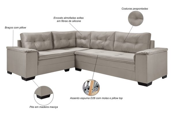 CONJUNTO SOFÁ VIENA PLUS 2L+CTO+3L A A170