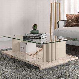 MESA DE CENTRO FRIZZ CALACATA/OFF WHITE