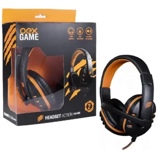 FONE DE OUVIDO HEADSET GAMER ACTION P2 C/ MICROFONE HS200 PRETO OEX